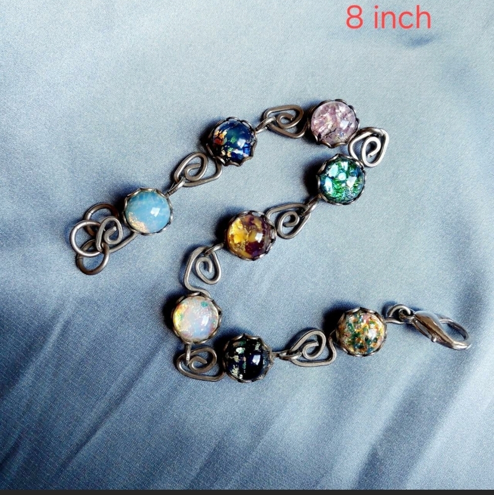 Iridescent Cabachon Stone Bracelet